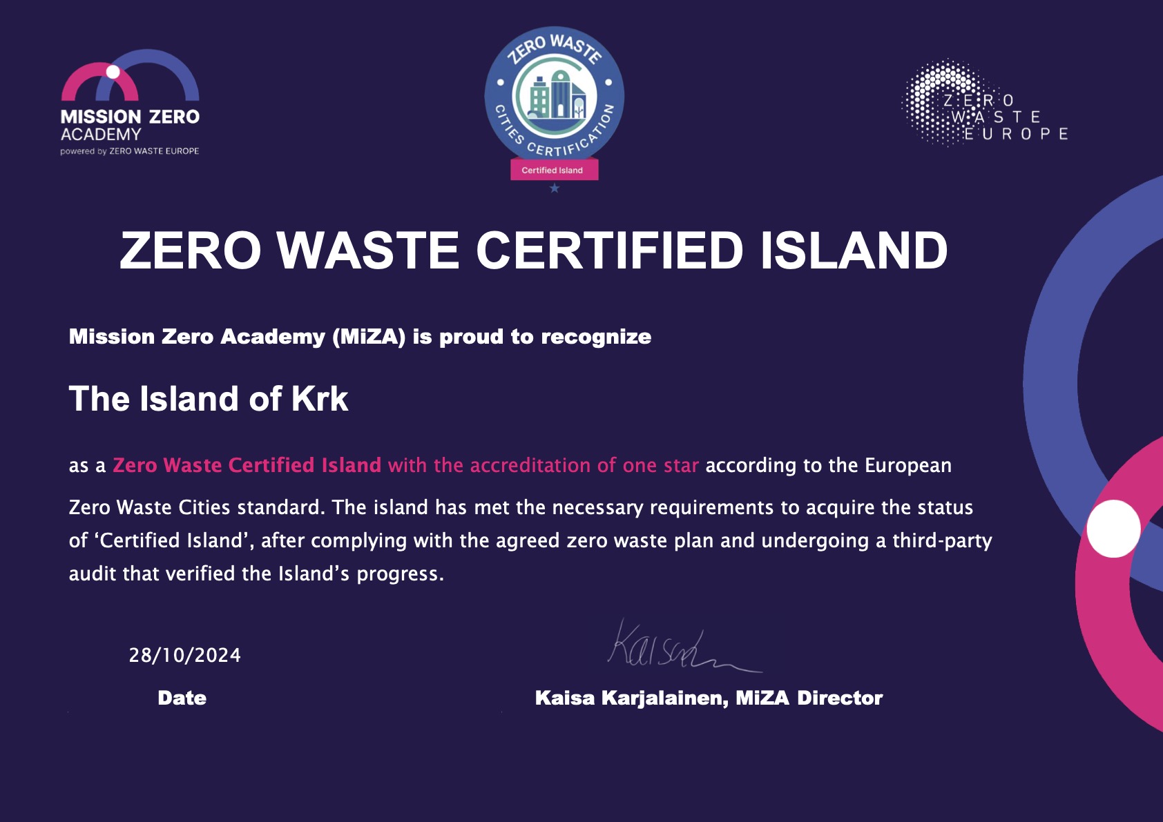 Zero Waste certifikat