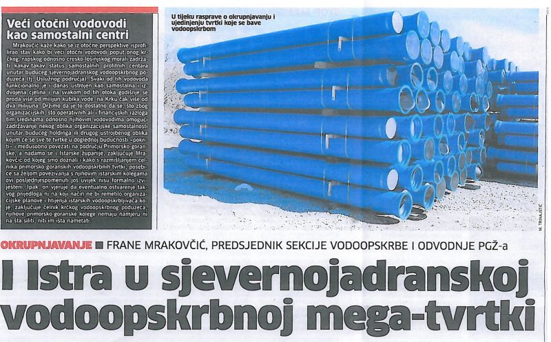 I Istra u sjevernojadranskoj vodoopskrbnoj mega-tvrtki